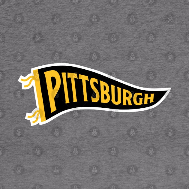 Pittsburgh Pennant - White by KFig21